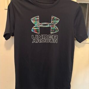 Under Armour Black Tee with Multicolor Logo